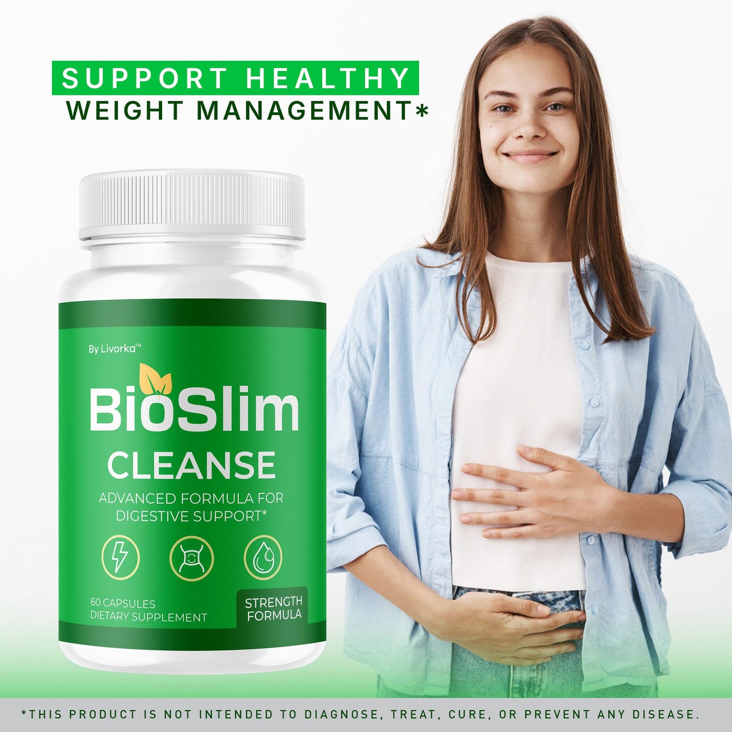 LIVORKA BioSlim Cleanse Capsules – 3 Pack Premium Digestive Support, 180 Capsules