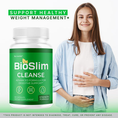 LIVORKA BioSlim Cleanse Capsules – 3 Pack Premium Digestive Support, 180 Capsules
