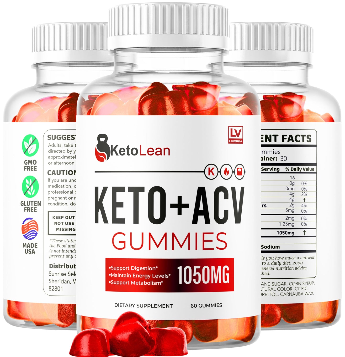 LIVORKA Keto Lean ACV Gummies – 2 Pack, 120 Gummies