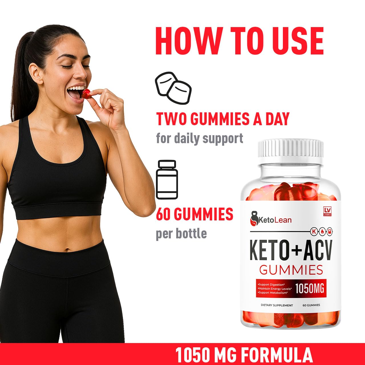 LIVORKA Keto Lean ACV Gummies – 2 Pack, 120 Gummies