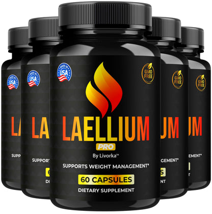 Laellium Pro Pills 5 Pack – All-Natural Daily Formula | LIVORKA Capsules, 300 Capsules