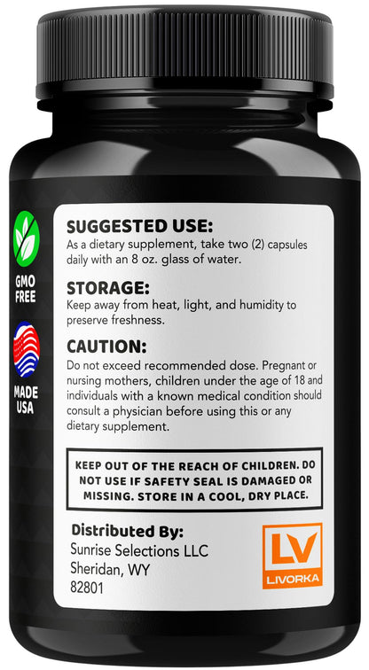 Laellium Pro Pills 5 Pack – All-Natural Daily Formula | LIVORKA Capsules, 300 Capsules