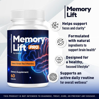 LIVORKA Memory Lift Pro 5 Pack – All-Natural Brain Support Capsules, 300 Count
