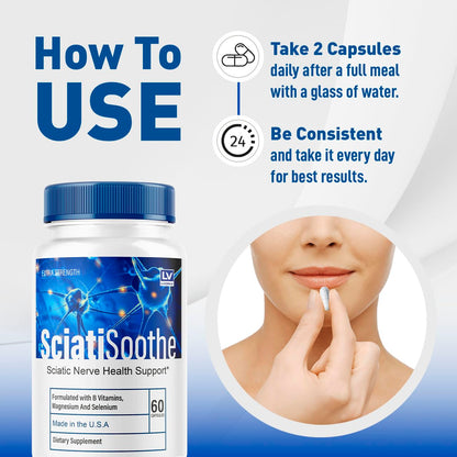 LIVORKA (3 Pack) Sciatisoothe – Sciatisoothe Supplement, 180 Capsules for 3 Months