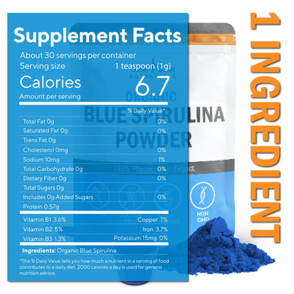 Lone Star Botanicals Organic Blue Spirulina Powder – 300 Servings, Non-GMO, Vegan, Gluten-Free, USDA Certified