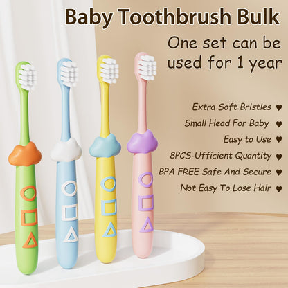 Lonlown 8 Pack Kids Toothbrushes – Soft Bristles for Toddlers 2-12