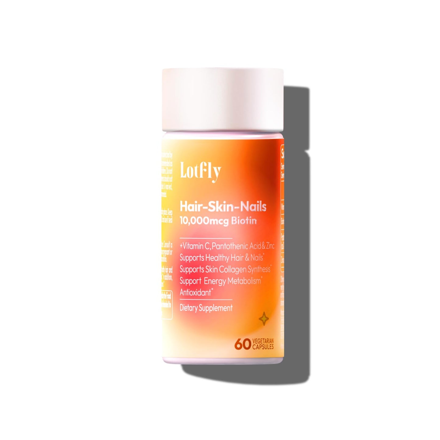 LOTFLY Biotin 10000 mcg with Zinc Vitamin C & Calcium Pantothenate – Supports Healthy Hair Growth, Strong Nails & Glowing Skin for Women & Men | Made in The USA | 60 Vegan Capsules (2 Months Supply)