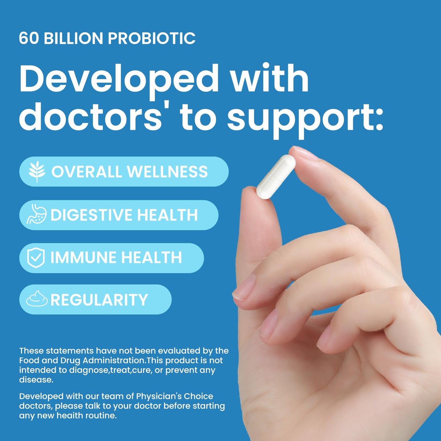 LOUDSAY Probiotics 60B CFU - 10 Strains for Immune & Digestive Health