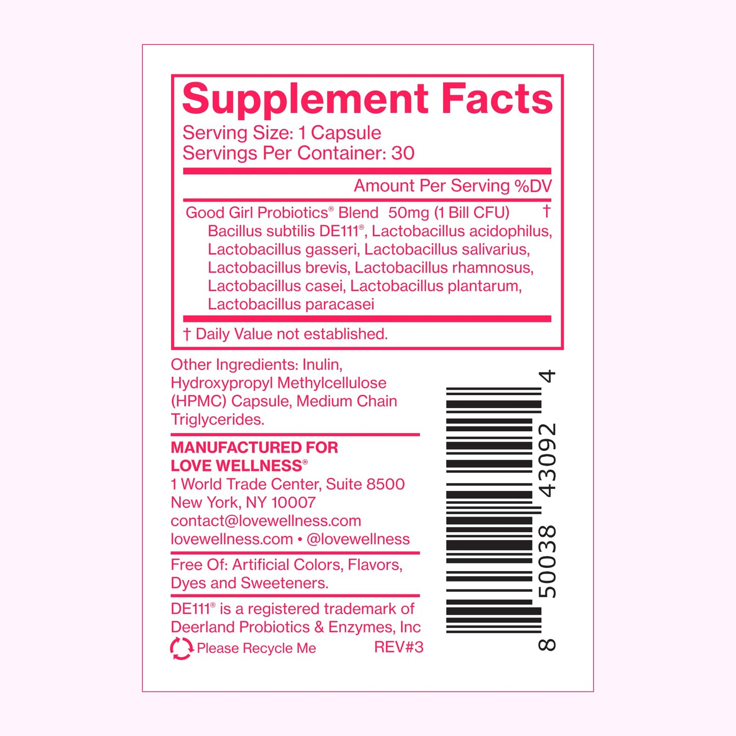 Love Wellness Good Girl Probiotics & Healthy V Vitamin | Women's Wellness Duo