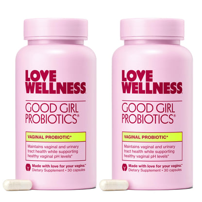 Love Wellness Good Girl Probiotics — 9-Strain Vaginal Health Probiotic for pH Balance, UTIs, Yeast, and Immune Support | Gluten-Free