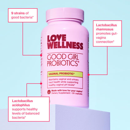 Love Wellness Good Girl Probiotics — 9-Strain Vaginal Health Probiotic for pH Balance, UTIs, Yeast, and Immune Support | Gluten-Free