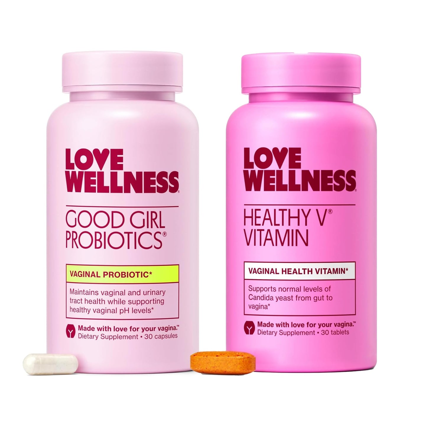 Love Wellness Good Girl Probiotics & Healthy V Vitamin | Women's Wellness Duo