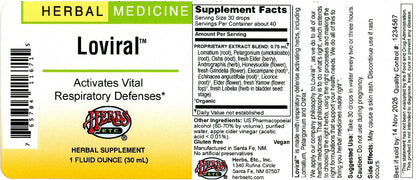 Herbs Etc. Loviral™ 1 oz – Lung Support & Immune Health