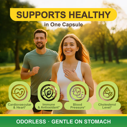 LOVITA Odorless Garlic Capsules – 5000mg Fresh Garlic, 1.25% Allicin