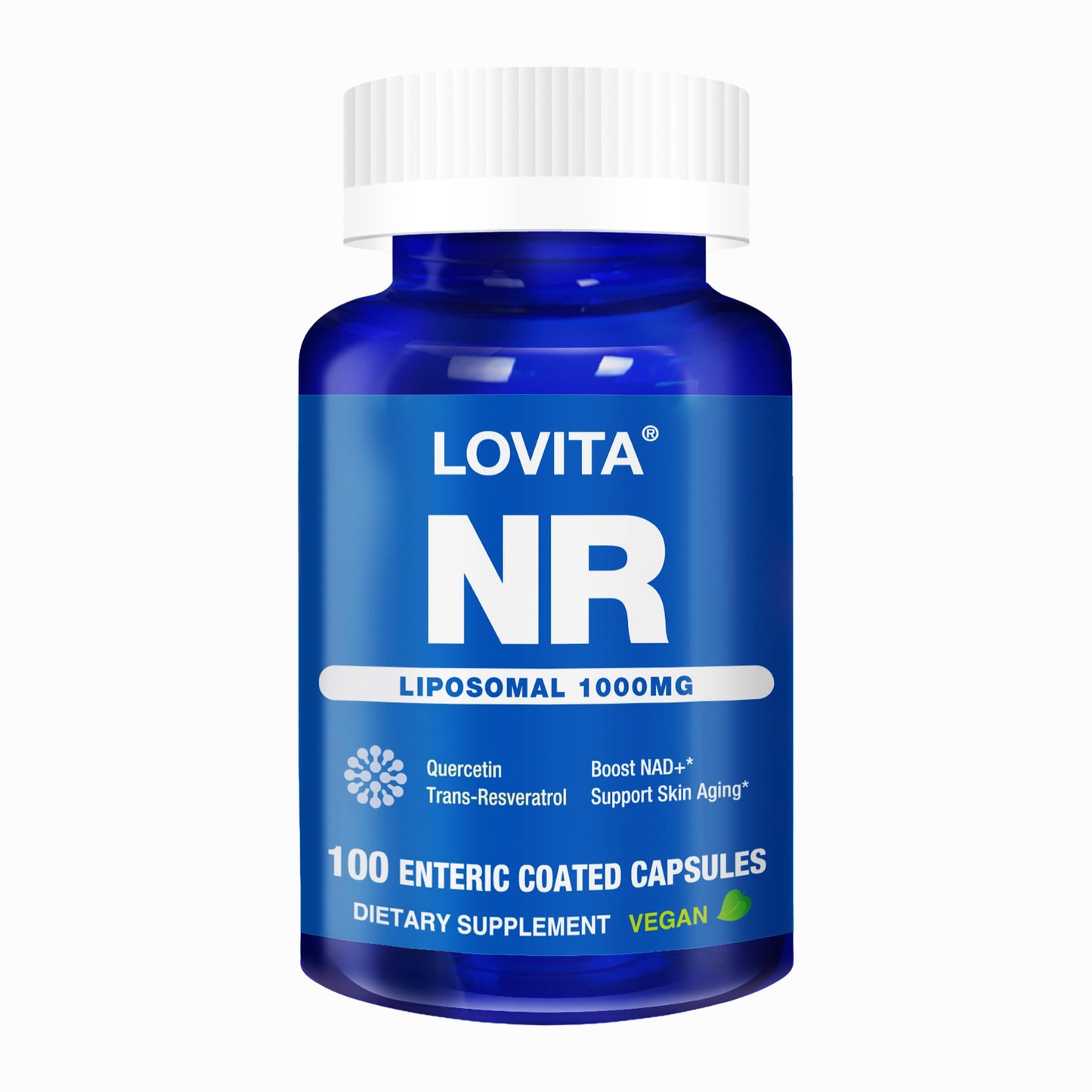 Lovita Liposomal NR 1000 mg with Quercetin & Trans-Resveratrol | Vegan Capsules