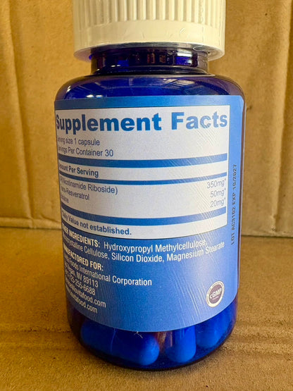 LOVITA NR 350 mg NAD Booster with Trans-Resveratrol & Betaine – 30 Vegan Enteric Capsules
