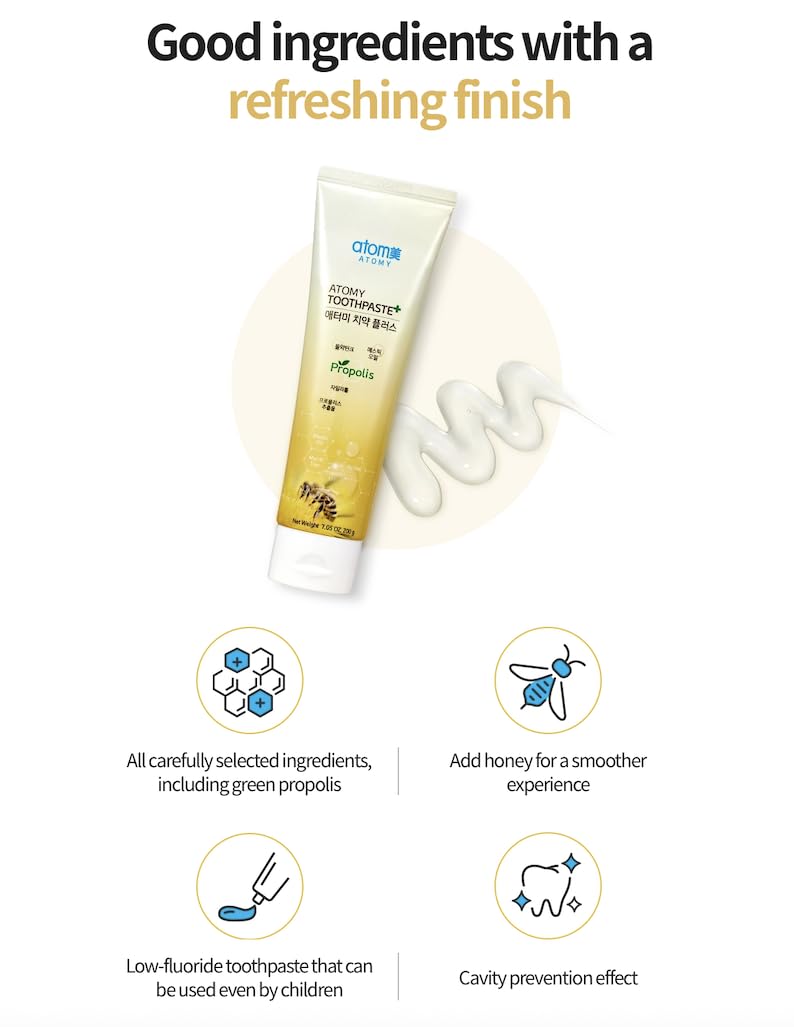 Low Fluoride Toothpaste with Propolis Extract – 50g x 4 Tubes