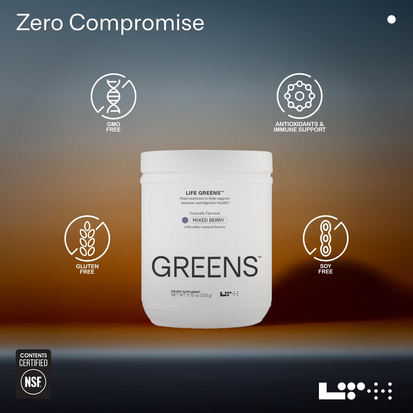 LTH Life Greens – Probiotic Superfood Powder with Enzymes & Fiber (Mixed Berry, 30 Servings)