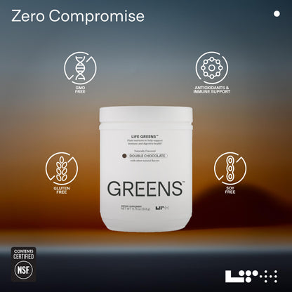 LTH Life Greens - Probiotics, Enzymes & Fiber - Double Chocolate (30 Servings)