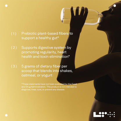 LTH Shift Plant-Based Prebiotic Fiber Powder – Gut, Digestive & Heart Health (Unflavored, 30 Servings)