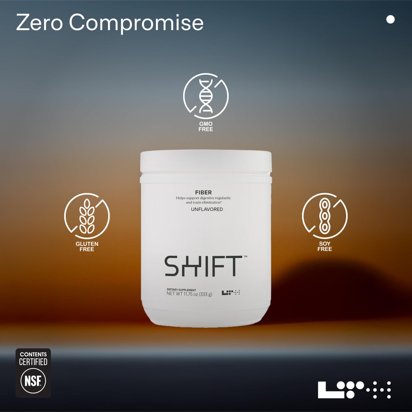 LTH Shift Plant-Based Prebiotic Fiber Powder – Gut, Digestive & Heart Health (Unflavored, 30 Servings)
