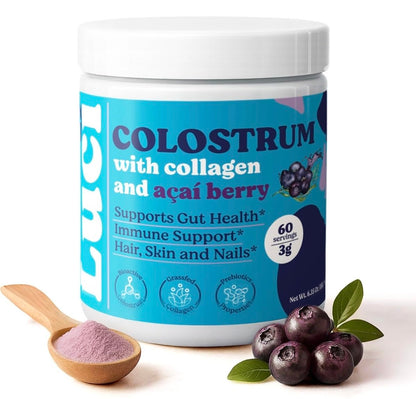 LUCI Colostrum, Collagen & Acai Powder | Gut Health, Immunity, Skin