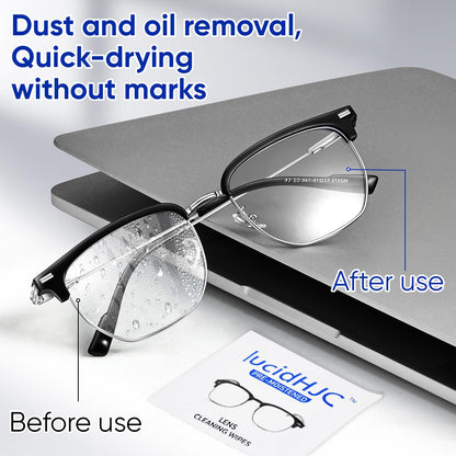 LucidHJC Lens Wipes – 400 Pre-Moistened Wipes for Glasses, Lenses, and Screens