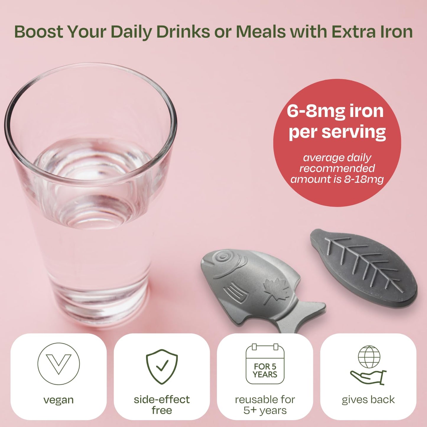 Lucky Iron Fish – The Original Daily Iron Fortification Tool (5-year supply included)