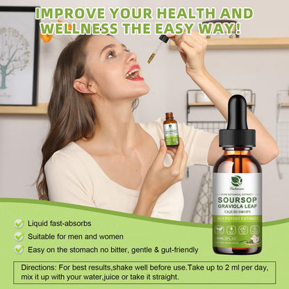 Lukaree Pure Soursop Leaf Extract Drops — 10X Concentrated Graviola, Alcohol-Free, Vegan & Non-GMO (4 fl oz)