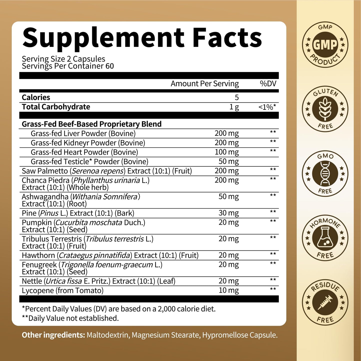 Lukaree Beef Organ Supplement for Men – 14-in-1 (Liver, Kidney, Heart)