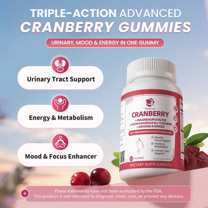 Lukaree Cranberry Gummies for Women – UTI Support, Mood & Energy