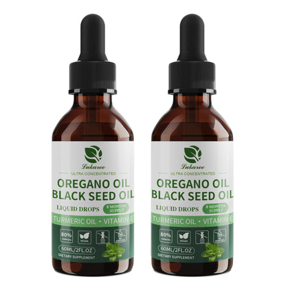 Lukaree 4-in-1 Oil of Oregano with Black Seed Oil – 80% Carvacrol, 2 oz, 2-Pack (Vegan, Non-GMO)