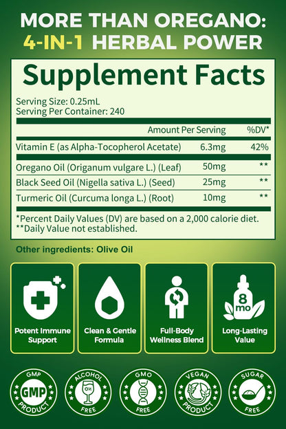 Lukaree 4-in-1 Oil of Oregano with Black Seed Oil – 80% Carvacrol, 2 oz, 2-Pack (Vegan, Non-GMO)