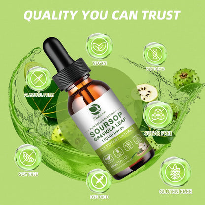 Lukaree Pure Soursop Leaf Extract Drops — 10X Concentrated Graviola, Alcohol-Free, Vegan & Non-GMO (4 fl oz)