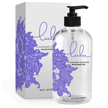 Lulu Lavender Massage Oil with Jojoba & Lavender – 16 oz