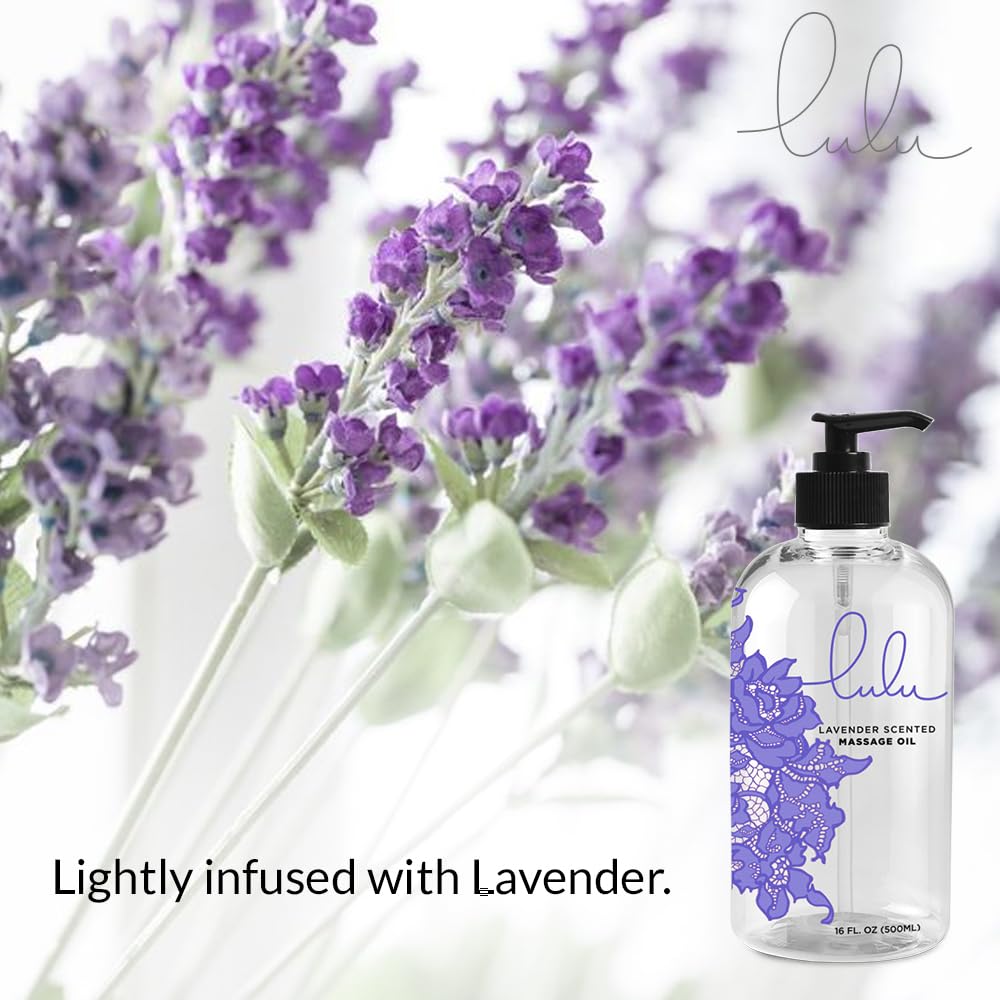 Lulu Lavender Massage Oil with Jojoba & Lavender – 16 oz