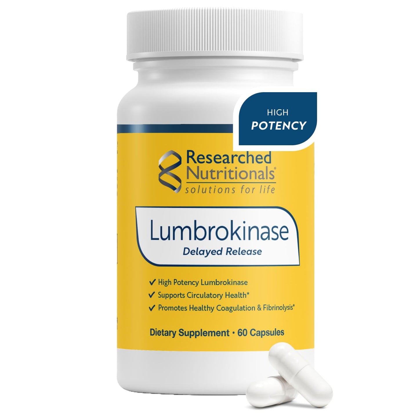 Researched Nutritionals Lumbrokinase — High-Potency 880,000 IU, Delayed-Release (60 caps)