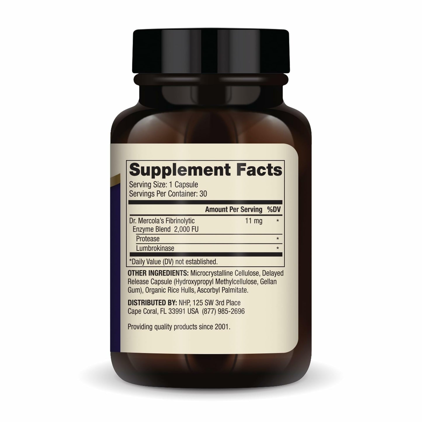 Dr. Mercola Lumbrokinase Enzymes — Delayed Release, Non-GMO, Gluten-Free & Soy-Free | 30 Capsules