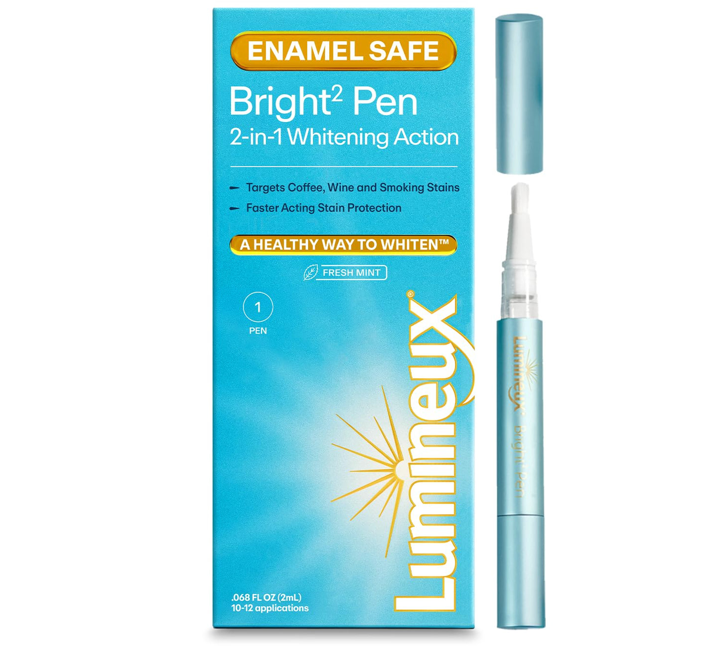 Lumineux 2-in-1 Whitening Pen (1 Pack) – Enamel Safe, Clinically Proven Whitening