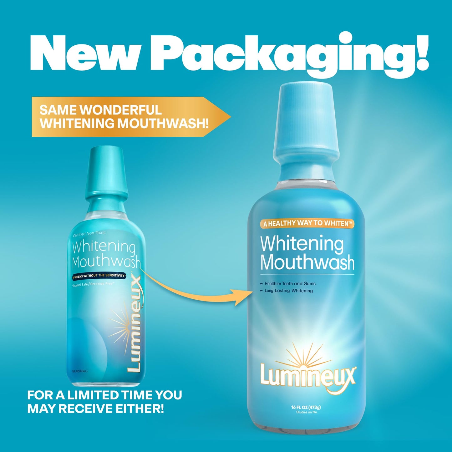 Lumineux Peroxide-Free Whitening Kit | 7 Treatments + Mouthwash, Toothpaste & Bamboo Brush