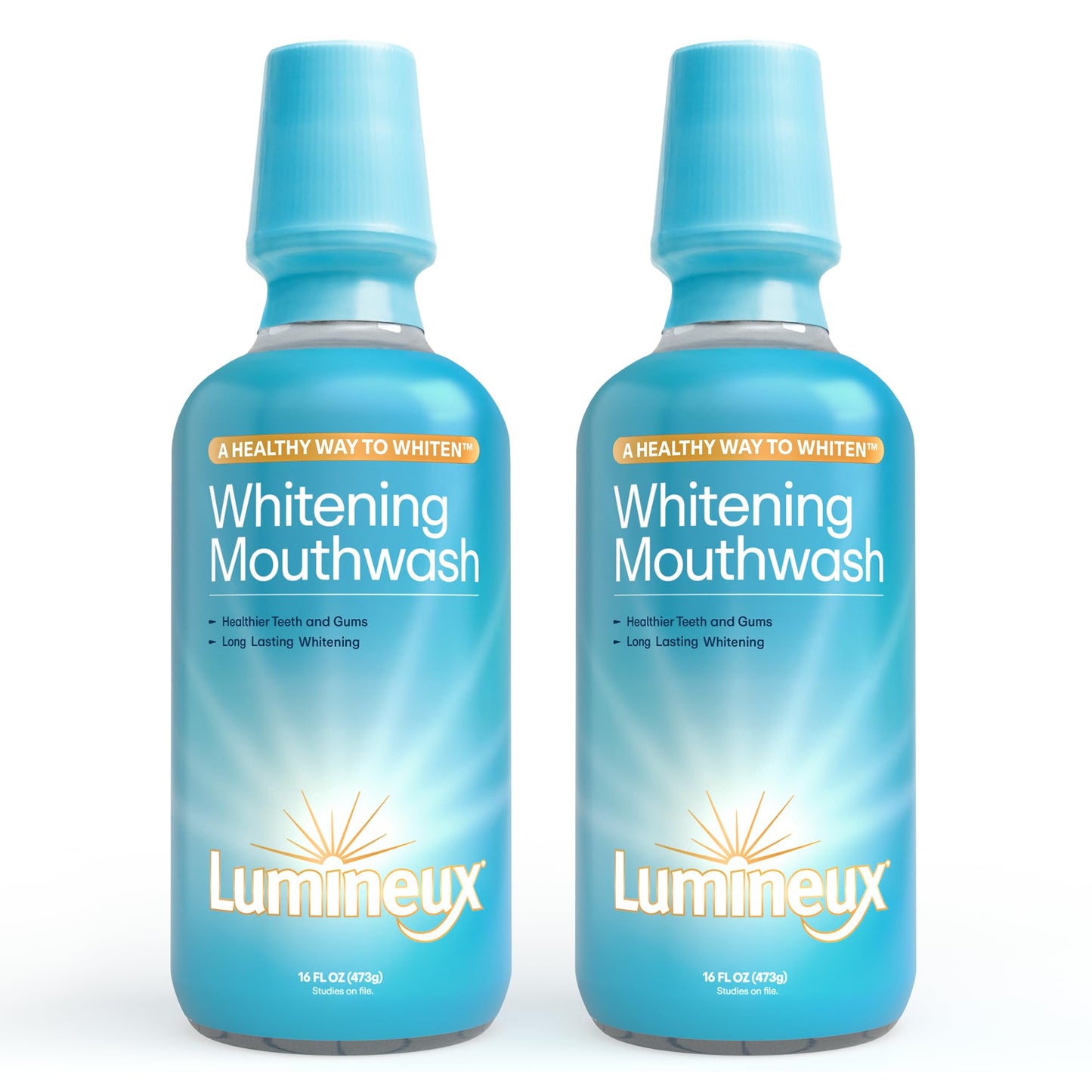 Lumineux Teeth Whitening Mouthwash – 16 oz (2 Pack) – Peroxide Free, No Alcohol, No Fluoride or SLS