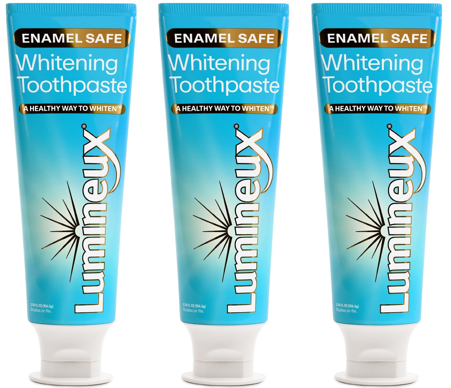 Lumineux Teeth Whitening Toothpaste 3 Pack – Peroxide Free, Enamel Safe, Fluoride Free (3.75 oz)