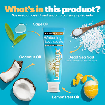 Lumineux Peroxide-Free Whitening Kit | 7 Treatments + Mouthwash, Toothpaste & Bamboo Brush