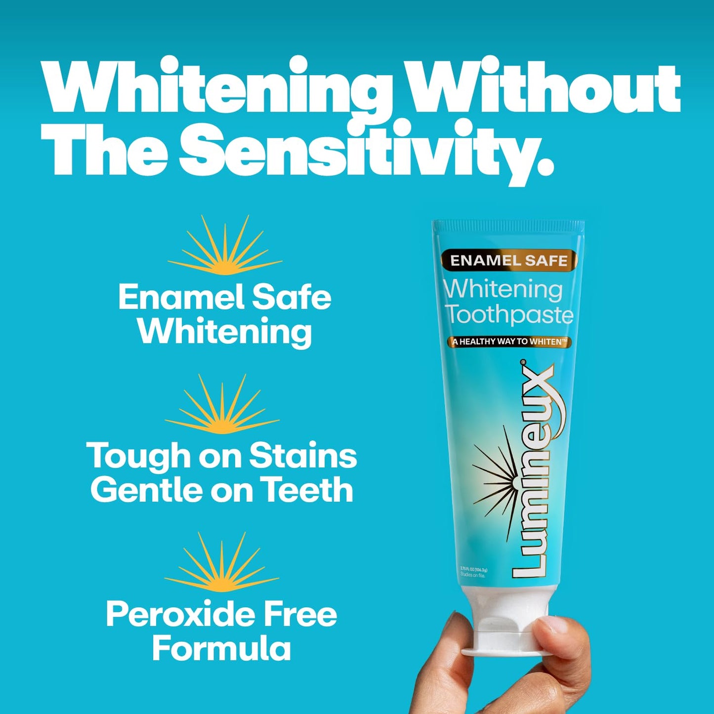 Lumineux Teeth Whitening Toothpaste 3 Pack – Peroxide Free, Enamel Safe, Fluoride Free (3.75 oz)