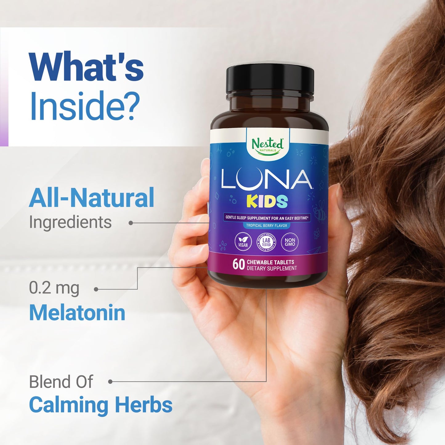 Luna Kids Sleep Aid Tablets for Children 4+ | Nested Naturals