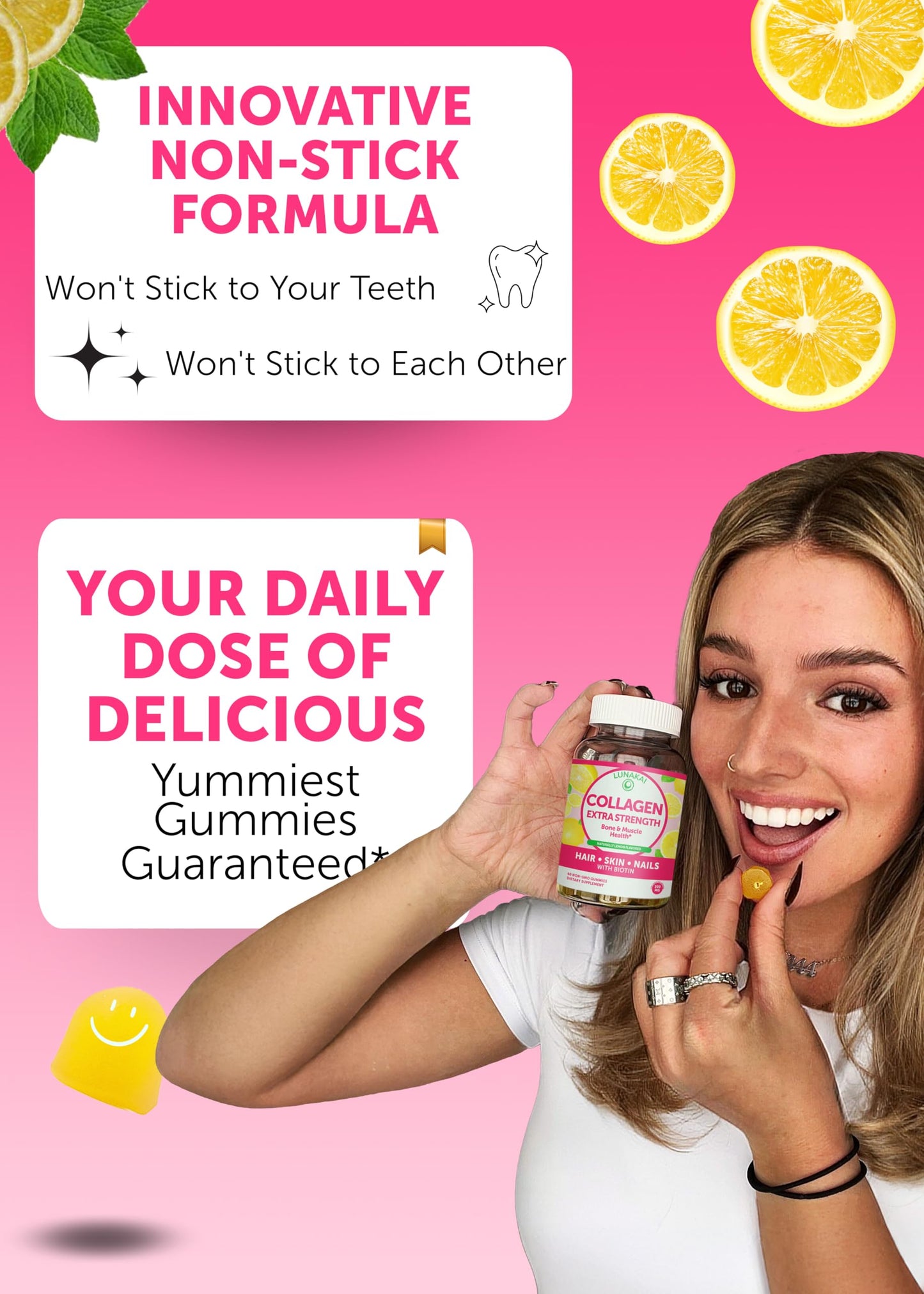 Lunakai Collagen + Vitamin E Gummies Bundle – Non-GMO, Vegan, Vitamin E 250 mg, Vitamin C 50 mg