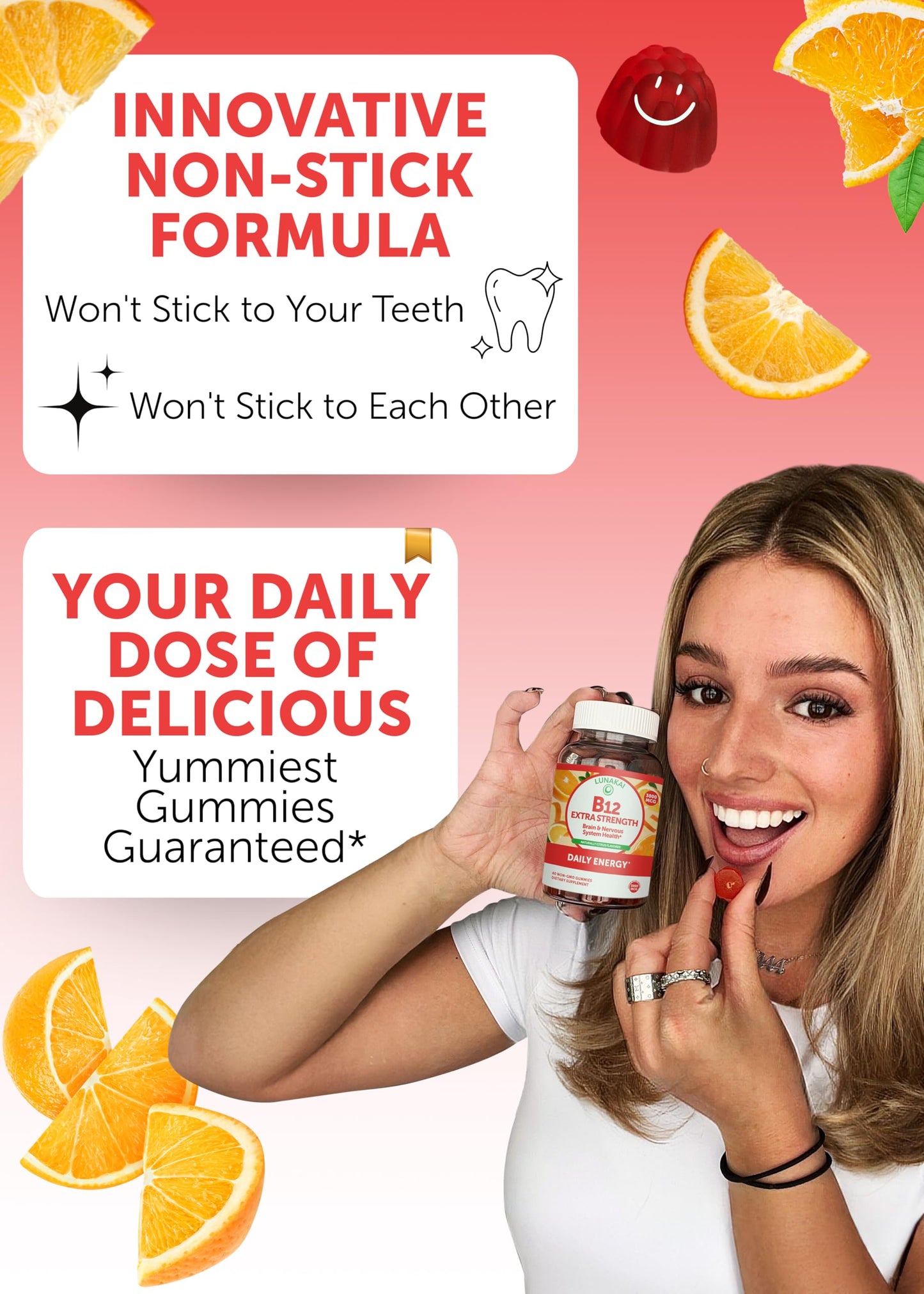 Lunakai Vitamin D3 2000IU & Vitamin B12 Gummies Bundle – Energy, Mood & Immunity Support (30 Days)