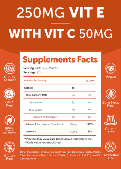 Lunakai Collagen + Vitamin E Gummies Bundle – Non-GMO, Vegan, Vitamin E 250 mg, Vitamin C 50 mg