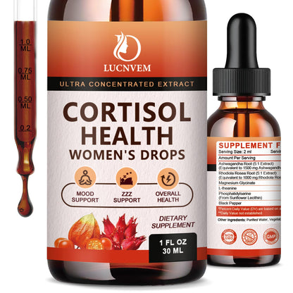 LUCNVEM Cortisol Supplement for Women – Cortisol Reducer & Detox (30 Day Vegan)