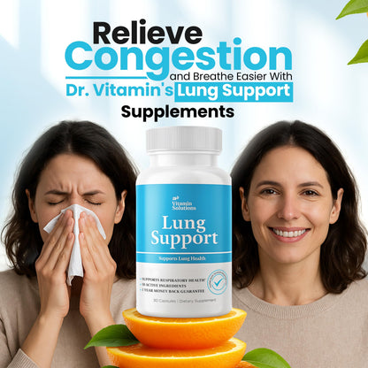 DR VITAMIN SOLUTIONS Lung Detox - 10-in-1 Lung Health Formula (30 Vegan Caps)
